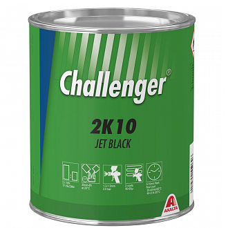2K10 Угольно черный Challenger SS  3,5л. Эмаль (краска) на основе акриловой смолы Challernger 2К для ремонта автомобилей