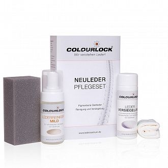 Набор для очистки и защиты кожи автомобиля COLOURLOCK Neuleder Pflegeset mit Leder Versiegelung Leather Shield