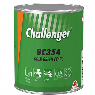 BC354 Золотисто зеленый перл Challenger BC  1л. Краска на основе акриловой смолы Challenger BC для ремонта автомобилей.