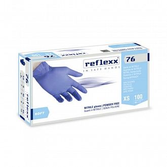 Резиновые перчатки, нитриловые, синие, Reflexx R76-XL. 3,5 гр. Толщина 0,07 мм.