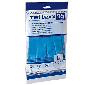 Многоразовые защитные перчатки, нитриловые 33 см. Reflexx R95-S. 44 гр. Толщина 0,22 мм.