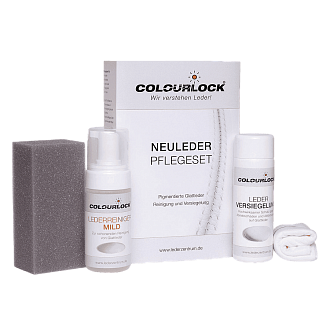 Набор для очистки и защиты кожи автомобиля COLOURLOCK Neuleder Pflegeset mit Leder Versiegelung Leather Shield