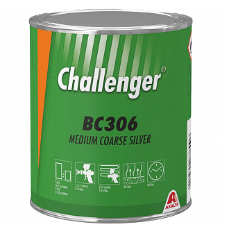 BC306 Средне грубый алюминий Challenger 1л. Краска на основе акриловой смолы Challenger BC для ремонта автомобилей.