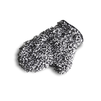Микрофибровая рукавица для химчистки и уборки авто, 26*18 см, цвет черно-белый