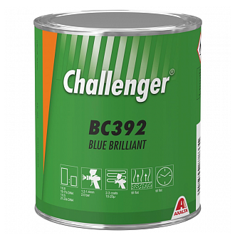 BC392 Синий брилиант Challenger BC  1л. Краска на основе акриловой смолы Challenger BC для ремонта автомобилей.