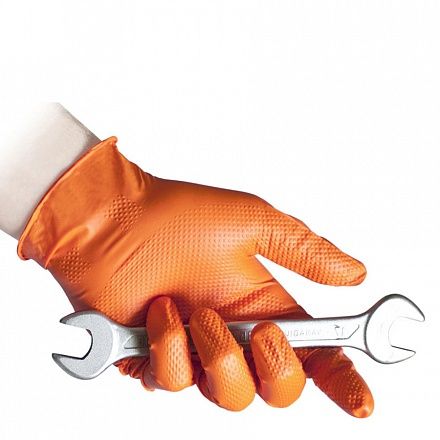Сверхпрочные  резиновые перчатки, нитриловые, оранж, Reflexx N85-XL. 8,4 гр. Толщина  0,2 мм. слайд 3