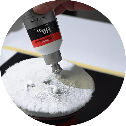 Lammfell-Pad - полировальный круг  из натуральной овчины для работы с абразивными полиролями 180 mm слайд 4